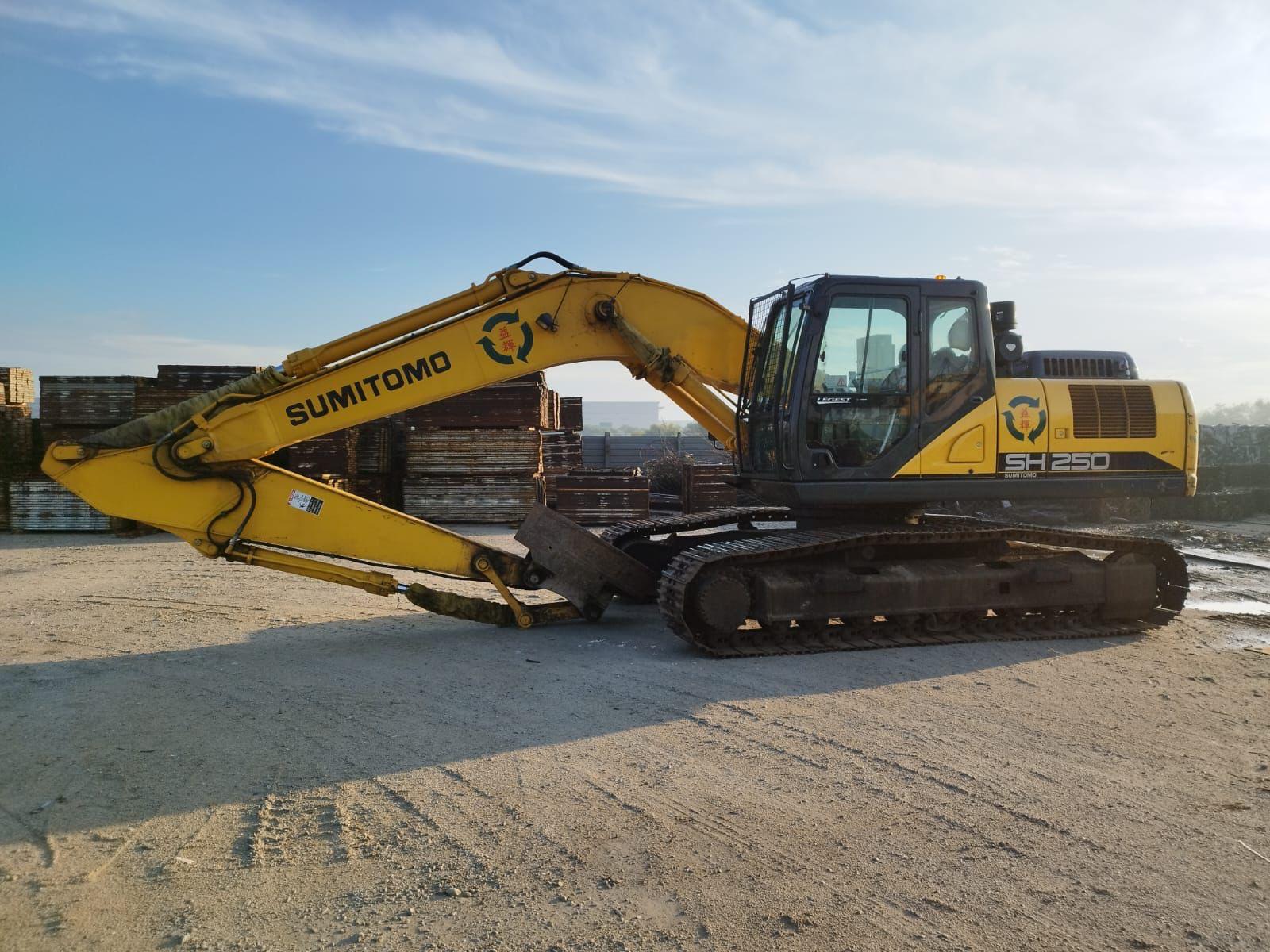 Excavator support for industrial site works